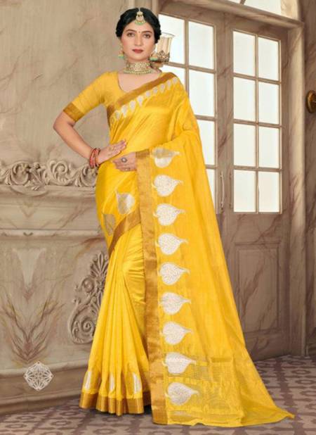 Yellow Colour SANGAM MEERA 2 New Exclusive Wear Designer Fancy Cotton Saree Collection 1391